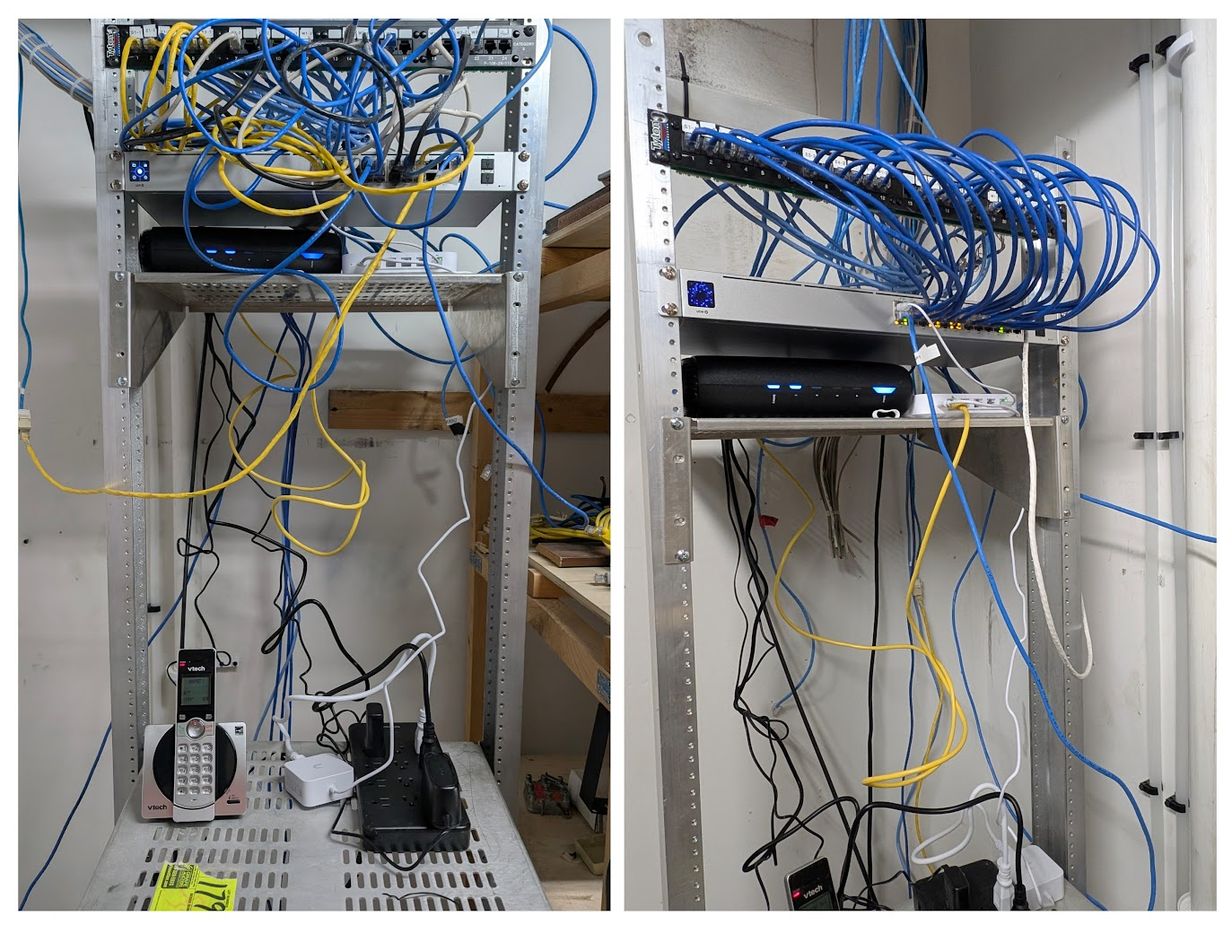 Before and After of network rack cleanup